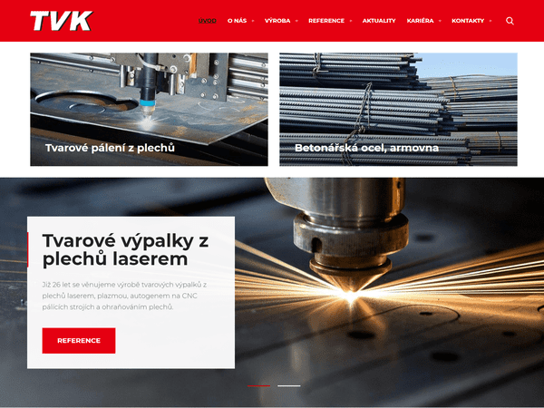 Zcela nový web pro Obchodní společnost TVK, s.r.o.